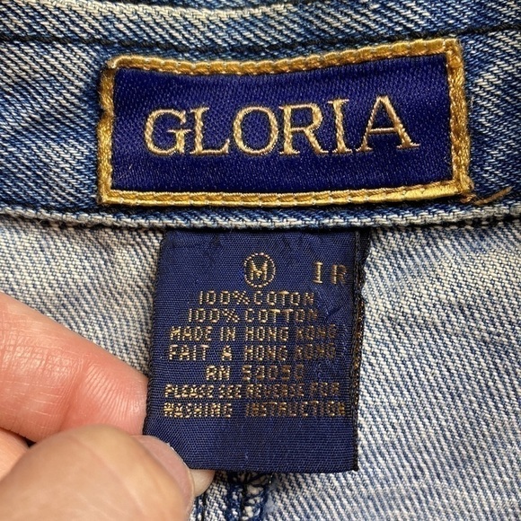 Vintage Gloria Long Denim Lab Jean Jacket Size Medium 80s - Picture 7 of 15